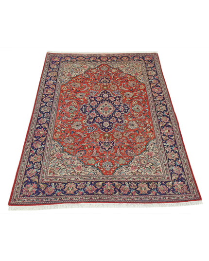 Qum 3' 3" X 4' 11" Hand Knotted Silk Rug 3' 3" X 4' 11" (99 X 150) / Rust / Silk