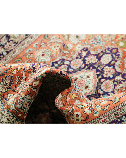 Qum 3' 3" X 4' 11" Hand Knotted Silk Rug 3' 3" X 4' 11" (99 X 150) / Rust / Silk