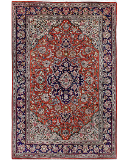 Qum 3' 3" X 4' 11" Hand Knotted Silk Rug 3' 3" X 4' 11" (99 X 150) / Rust / Silk