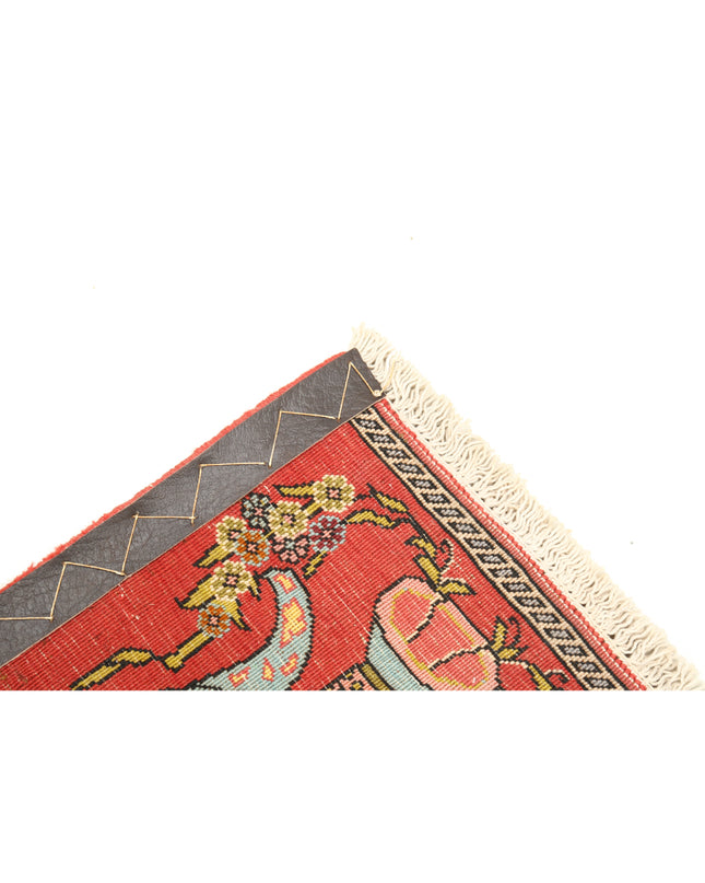 Qum 1' 0" X 1' 2" Hand Knotted Wool Rug 1' 0" X 1' 2" (30 X 36) / Red / Wool