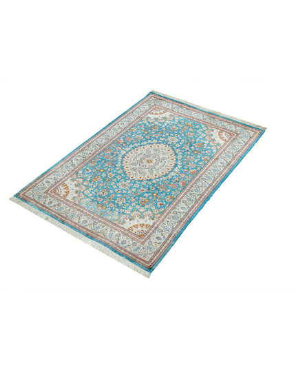 Qum 2' 7" X 3' 10" Hand Knotted Wool Rug 2' 7" X 3' 10" (79 X 117) / Blue / Wool
