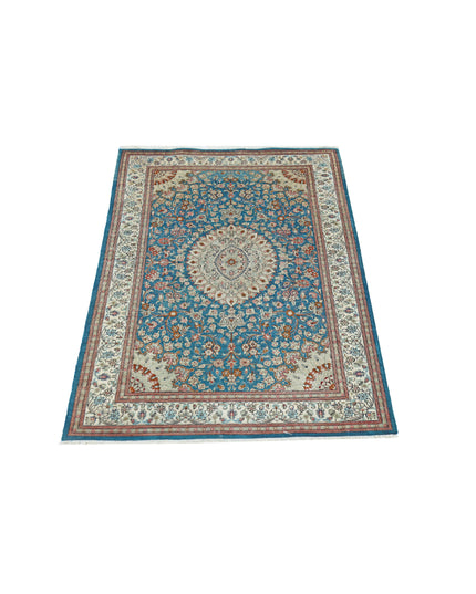 Qum 2' 7" X 3' 10" Hand Knotted Wool Rug 2' 7" X 3' 10" (79 X 117) / Blue / Wool