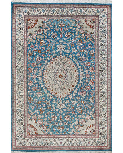 Qum 2' 7" X 3' 10" Hand Knotted Wool Rug 2' 7" X 3' 10" (79 X 117) / Blue / Wool
