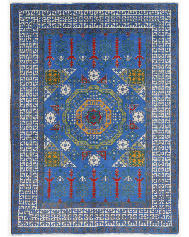 Revival 5' 8" X 7' 10" Hand Knotted Wool Rug 5' 8" X 7' 10" (173 X 239) / Blue / Wool