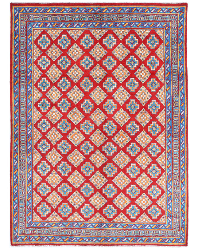 Revival 5' 1" X 7' 1" Hand Knotted Wool Rug 5' 1" X 7' 1" (155 X 216) / Red / Wool