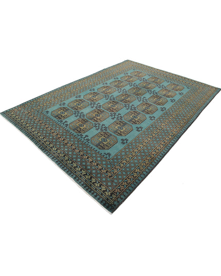 Revival 6' 7" X 9' 4" Hand Knotted Wool Rug 6' 7" X 9' 4" (201 X 284) / Green / Wool