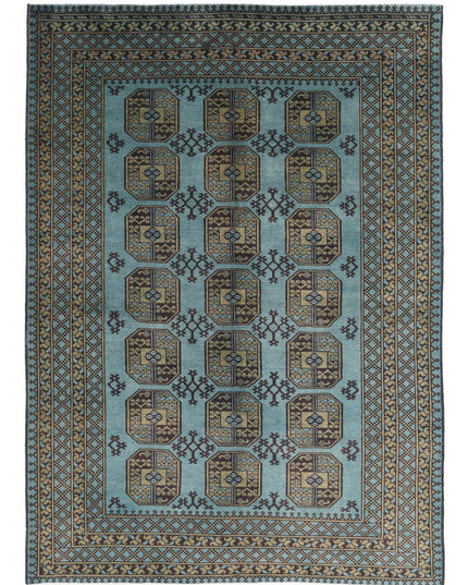 Revival 6' 7" X 9' 4" Hand Knotted Wool Rug 6' 7" X 9' 4" (201 X 284) / Green / Wool