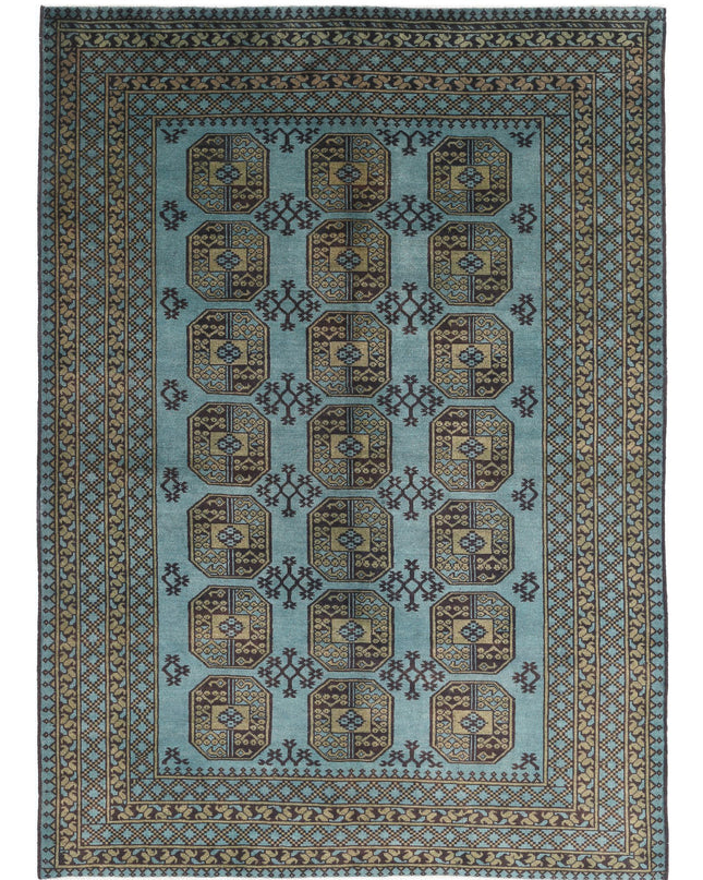 Revival 6' 7" X 9' 4" Hand Knotted Wool Rug 6' 7" X 9' 4" (201 X 284) / Green / Wool