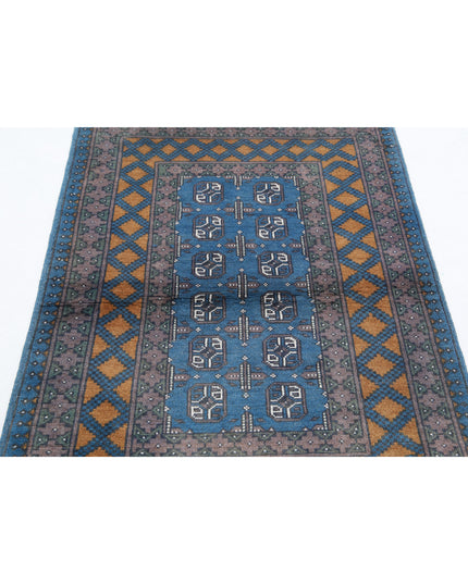 Revival 3' 4" X 4' 9" Hand Knotted Wool Rug 3' 4" X 4' 9" (101 X 145) / Blue / Wool
