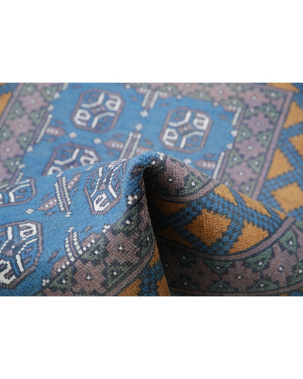 Revival 3' 4" X 4' 9" Hand Knotted Wool Rug 3' 4" X 4' 9" (101 X 145) / Blue / Wool