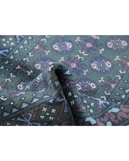 Revival 3' 6" X 4' 7" Hand Knotted Wool Rug 3' 6" X 4' 7" (107 X 140) / Green / Wool