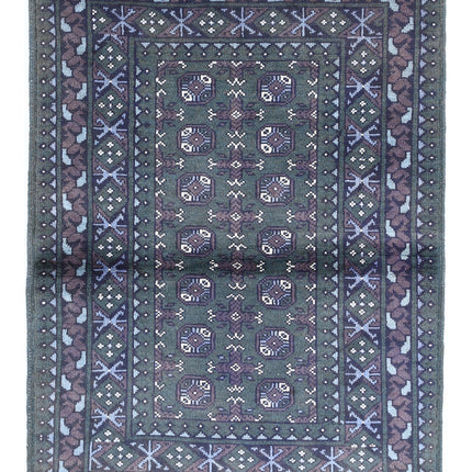 Revival 3' 6" X 4' 7" Hand Knotted Wool Rug 3' 6" X 4' 7" (107 X 140) / Green / Wool