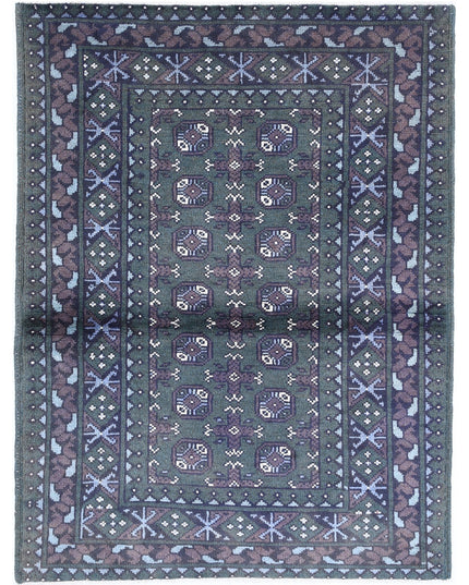Revival 3' 6" X 4' 7" Hand Knotted Wool Rug 3' 6" X 4' 7" (107 X 140) / Green / Wool
