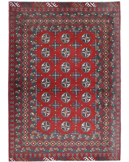 Revival 3' 5" X 4' 10" Hand Knotted Wool Rug 3' 5" X 4' 10" (104 X 147) / Red / Wool