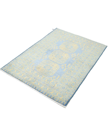 Revival 3' 5" X 4' 8" Hand Knotted Wool Rug 3' 5" X 4' 8" (104 X 142) / Blue / Wool