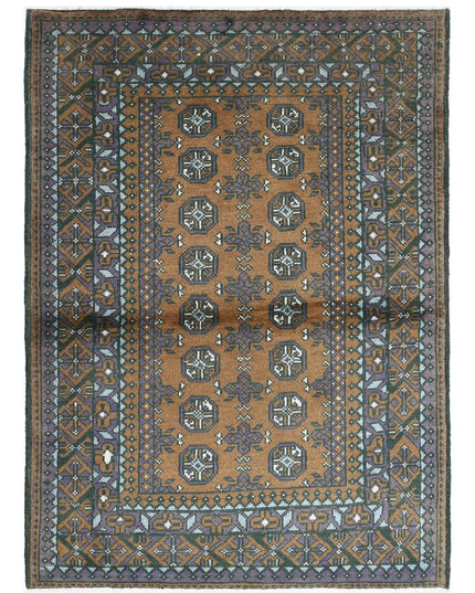 Revival 3' 5" X 4' 9" Hand Knotted Wool Rug 3' 5" X 4' 9" (104 X 145) / Taupe / Wool
