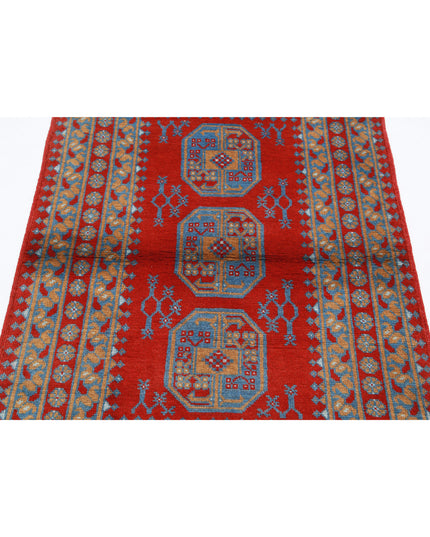 Revival 3' 4" X 4' 9" Hand Knotted Wool Rug 3' 4" X 4' 9" (101 X 145) / Red / Wool