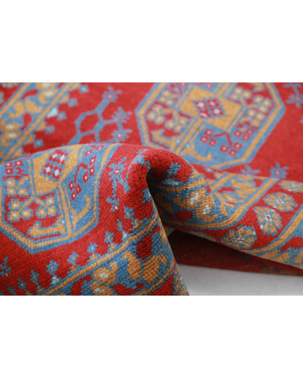 Revival 3' 4" X 4' 9" Hand Knotted Wool Rug 3' 4" X 4' 9" (101 X 145) / Red / Wool