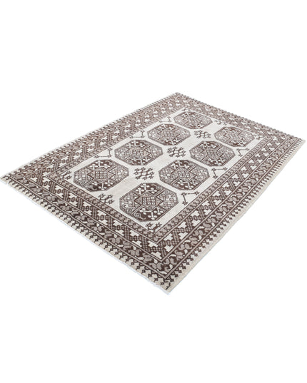 Revival 4' 4" X 6' 1" Hand Knotted Wool Rug 4' 4" X 6' 1" (132 X 185) / Ivory / Wool