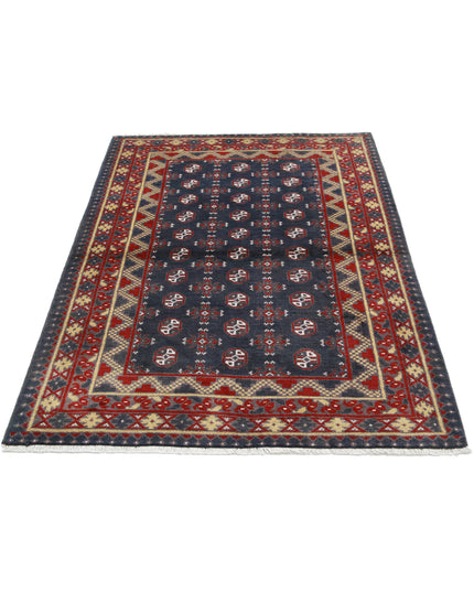 Revival 4' 1" X 5' 9" Hand Knotted Wool Rug 4' 1" X 5' 9" (124 X 175) / Blue / Wool