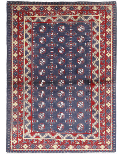 Revival 4' 1" X 5' 9" Hand Knotted Wool Rug 4' 1" X 5' 9" (124 X 175) / Blue / Wool
