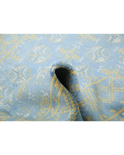 Revival 4' 1" X 5' 7" Hand Knotted Wool Rug 4' 1" X 5' 7" (124 X 170) / Blue / Wool