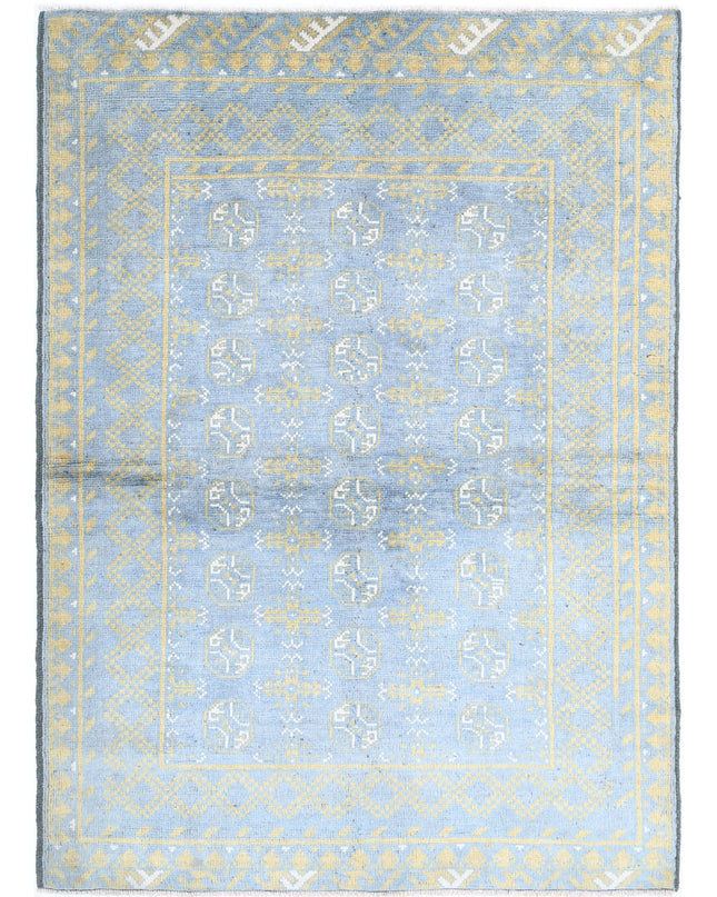 Revival 4' 1" X 5' 7" Hand Knotted Wool Rug 4' 1" X 5' 7" (124 X 170) / Blue / Wool