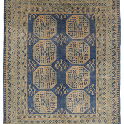 Revival 5' 1" X 6' 2" Hand Knotted Wool Rug 5' 1" X 6' 2" (155 X 188) / Blue / Wool