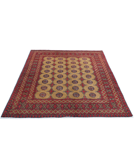 Revival 5' 0" X 6' 3" Hand Knotted Wool Rug 5' 0" X 6' 3" (152 X 191) / Gold / Wool