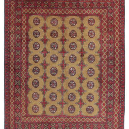Revival 5' 0" X 6' 3" Hand Knotted Wool Rug 5' 0" X 6' 3" (152 X 191) / Gold / Wool