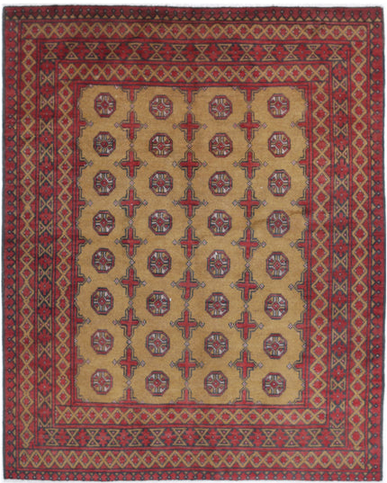 Revival 5' 0" X 6' 3" Hand Knotted Wool Rug 5' 0" X 6' 3" (152 X 191) / Gold / Wool
