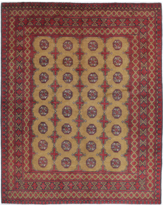 Revival 5' 0" X 6' 3" Hand Knotted Wool Rug 5' 0" X 6' 3" (152 X 191) / Gold / Wool