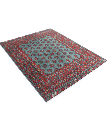 Revival 5' 0" X 6' 2" Hand Knotted Wool Rug 5' 0" X 6' 2" (152 X 188) / Green / Wool