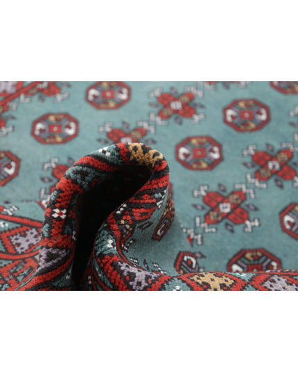 Revival 5' 0" X 6' 2" Hand Knotted Wool Rug 5' 0" X 6' 2" (152 X 188) / Green / Wool