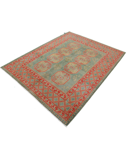 Revival 5' 2" X 6' 4" Hand Knotted Wool Rug 5' 2" X 6' 4" (158 X 193) / Green / Wool