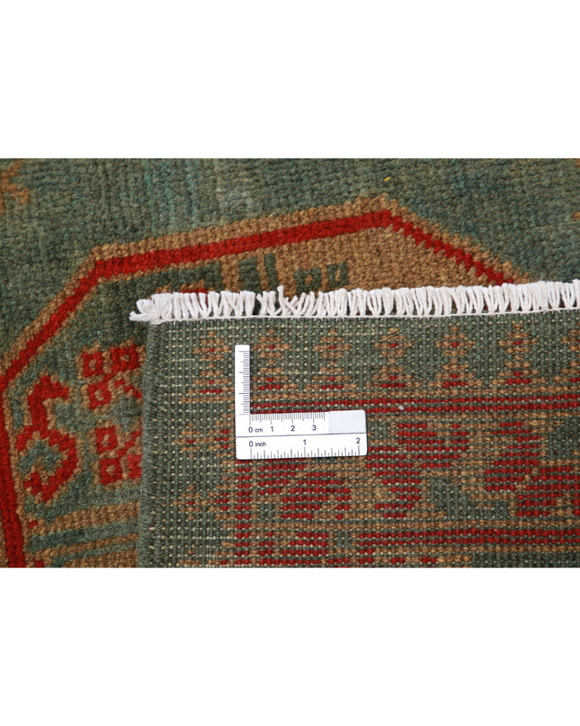 Revival 5' 2" X 6' 4" Hand Knotted Wool Rug 5' 2" X 6' 4" (158 X 193) / Green / Wool