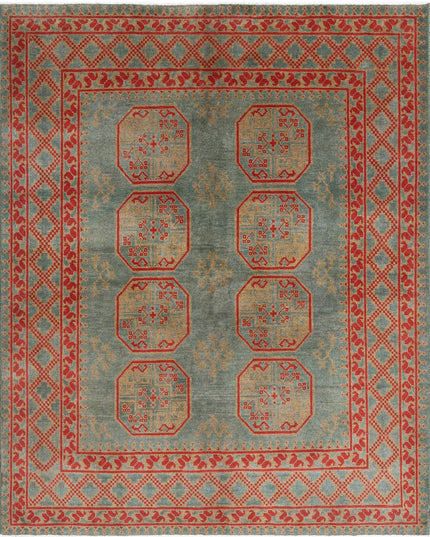 Revival 5' 2" X 6' 4" Hand Knotted Wool Rug 5' 2" X 6' 4" (158 X 193) / Green / Wool