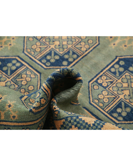 Revival 5' 0" X 6' 6" Hand Knotted Wool Rug 5' 0" X 6' 6" (152 X 198) / Green / Wool