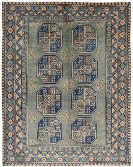 Revival 5' 0" X 6' 6" Hand Knotted Wool Rug 5' 0" X 6' 6" (152 X 198) / Green / Wool
