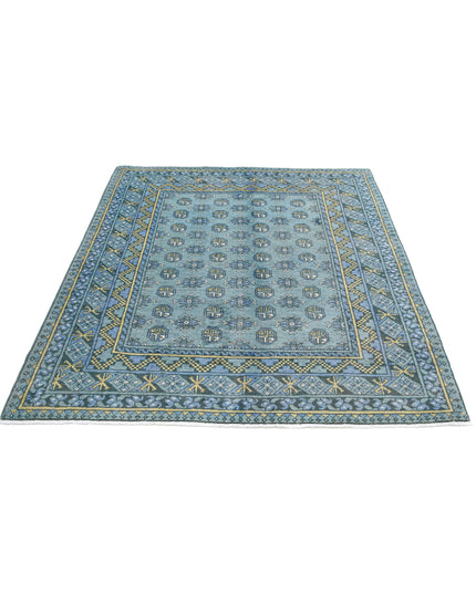 Revival 5' 2" X 6' 2" Hand Knotted Wool Rug 5' 2" X 6' 2" (158 X 188) / Blue / Wool