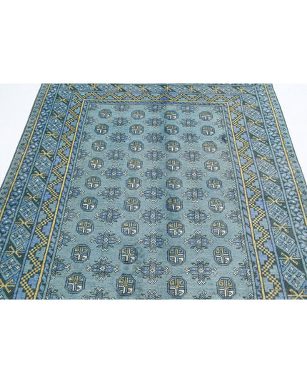 Revival 5' 2" X 6' 2" Hand Knotted Wool Rug 5' 2" X 6' 2" (158 X 188) / Blue / Wool