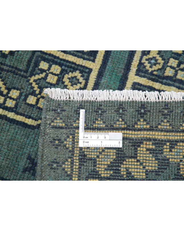 Revival 5' 1" X 6' 2" Hand Knotted Wool Rug 5' 1" X 6' 2" (155 X 188) / Green / Wool