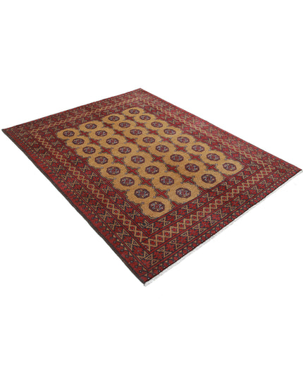 Revival 5' 0" X 6' 5" Hand Knotted Wool Rug 5' 0" X 6' 5" (152 X 196) / Red / Wool