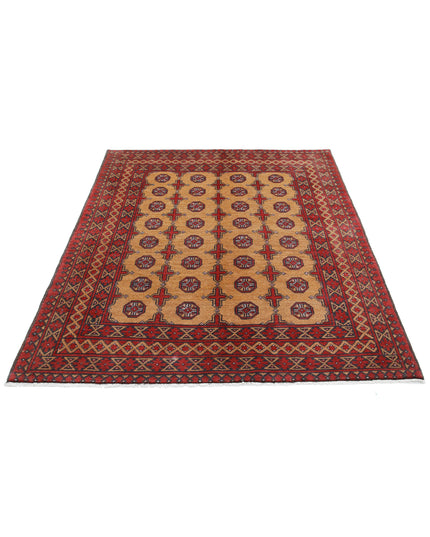 Revival 5' 0" X 6' 5" Hand Knotted Wool Rug 5' 0" X 6' 5" (152 X 196) / Red / Wool