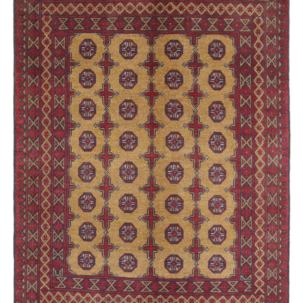 Revival 5' 0" X 6' 5" Hand Knotted Wool Rug 5' 0" X 6' 5" (152 X 196) / Red / Wool