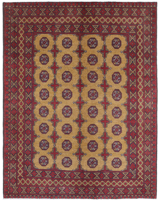 Revival 5' 0" X 6' 5" Hand Knotted Wool Rug 5' 0" X 6' 5" (152 X 196) / Red / Wool