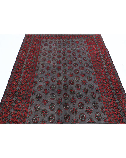 Revival 5' 5" X 7' 9" Hand Knotted Wool Rug 5' 5" X 7' 9" (165 X 236) / Grey / Wool