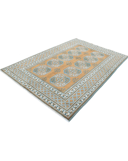 Revival 5' 6" X 7' 11" Hand Knotted Wool Rug 5' 6" X 7' 11" (168 X 241) / Gold / Wool