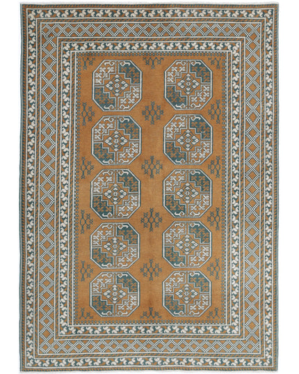 Revival 5' 6" X 7' 11" Hand Knotted Wool Rug 5' 6" X 7' 11" (168 X 241) / Gold / Wool