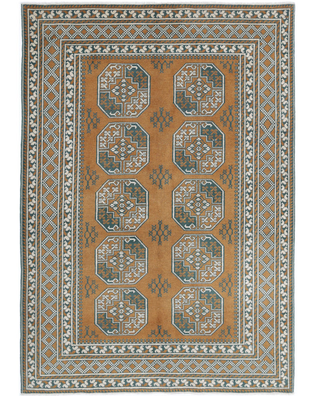 Revival 5' 6" X 7' 11" Hand Knotted Wool Rug 5' 6" X 7' 11" (168 X 241) / Gold / Wool